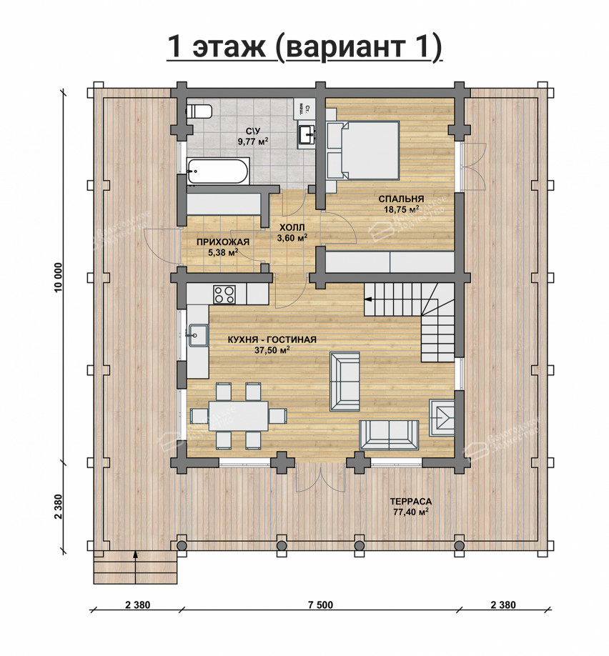 Дом из бревна VZ-126